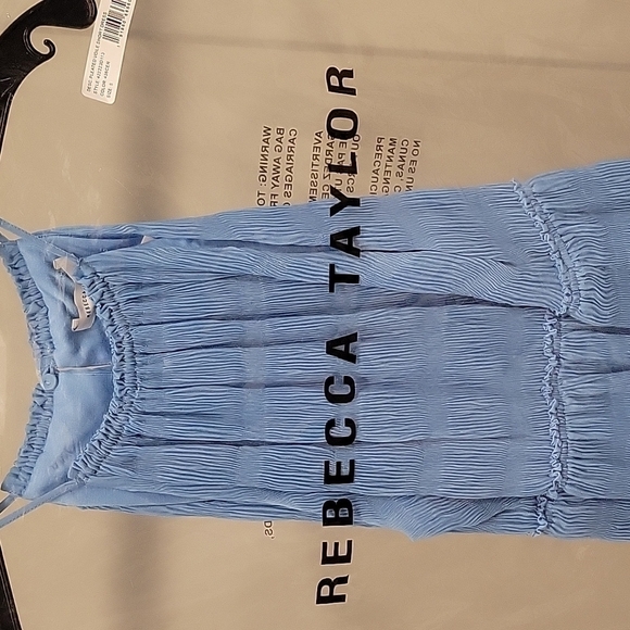 Rebecca Taylor NWT Pleated Voile Mini Dress CERULEAN - Picture 16 of 17